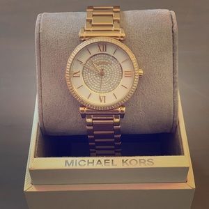 Michael Kors Carlin Watch Gold Pearl